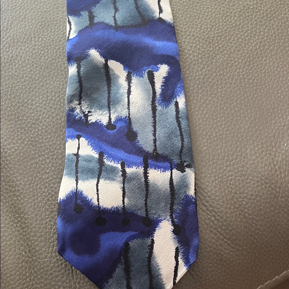 Grateful Dead Blue and White Artistic Tie